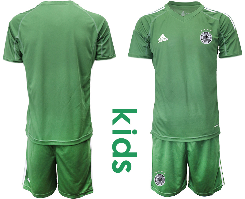 Youth 2021 European Cup Germany green goalkeeper Soccer Jersey